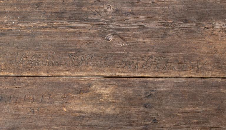 A pine table, 19th Century.