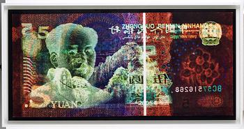 David LaChapelle, "Negative Currency, 5 Yuan used as Negative", 2010.