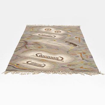 Edvin & Magnhild Lundsten, matta, rölakan, signerad EML, ca 285 x 190 cm.