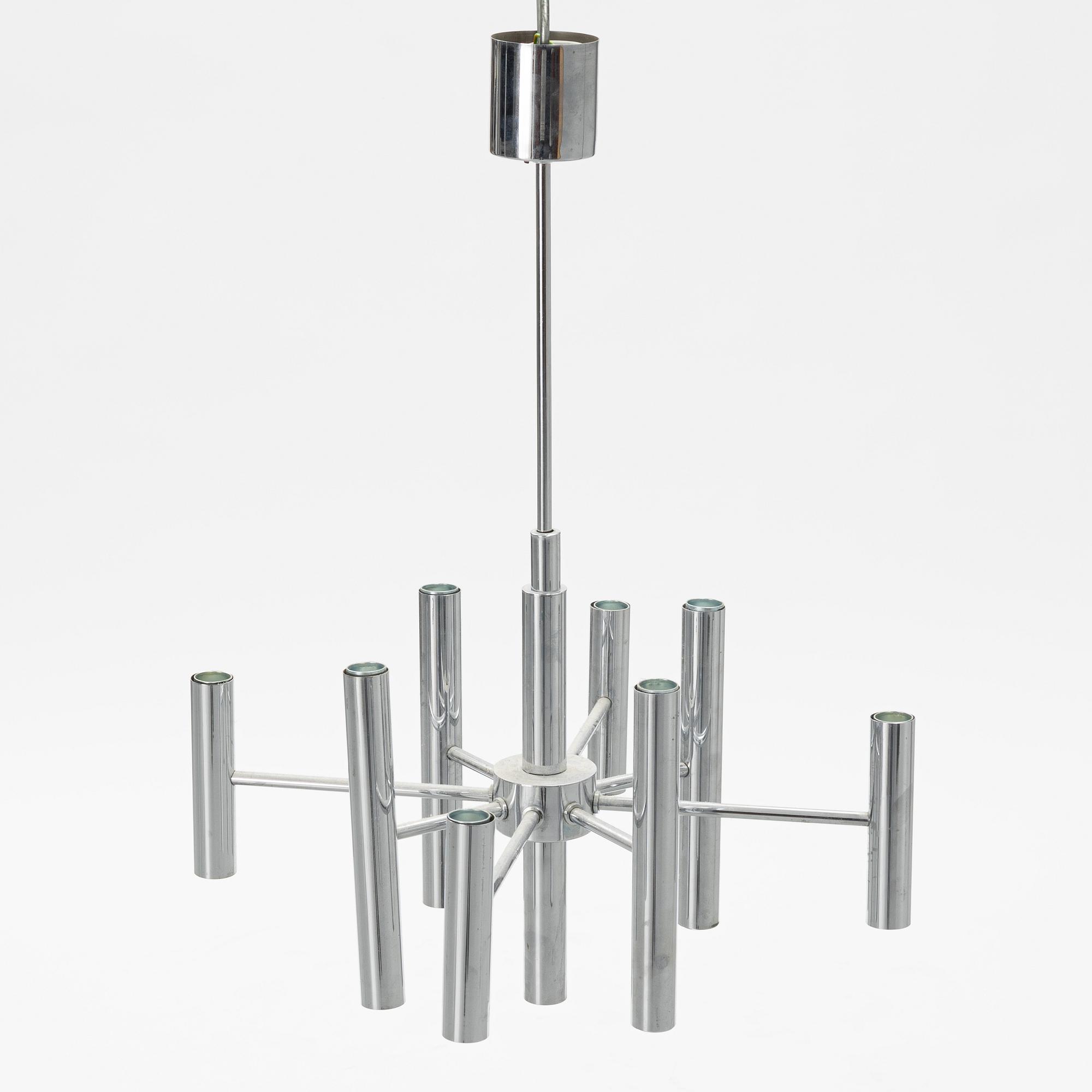 Gaetano Sciolari, probably. A celing lamp, Italy, later part of the 20th Century.
