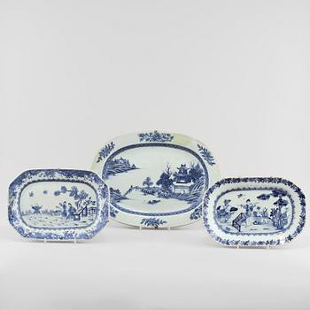 FAT, 3 st, porslin, Kina, 1700-tal.