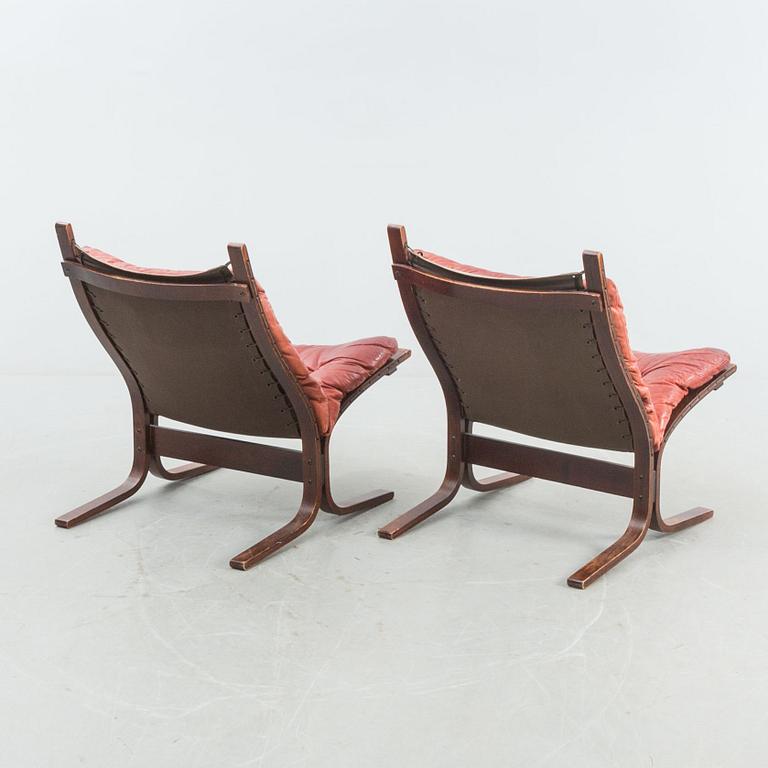 FÅTÖLJER, ett par Ingmar Rolling, Westnofa Furniture, Norge, 1970-tal.