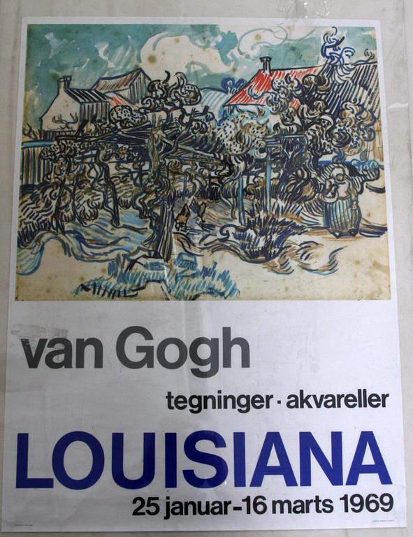 PIET MONDRIAN och VAN GOGH, efter, 2 st utställningsaffischer, Louisiana.