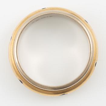 Ring, 18K gold with brilliant-cut diamonds and coloured stones.