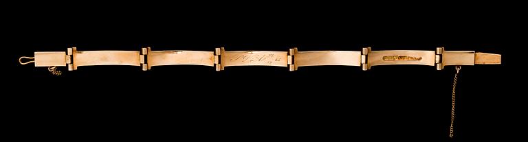 BJÖRN WECKSTRÖM, "Tundra" armband, 14K guld. Lapponia 1968.