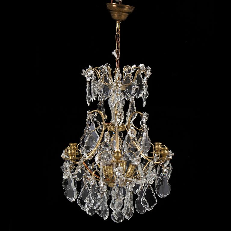 A Rococo style chandeleir, second half of the 20th century. Height ca 56 cm.