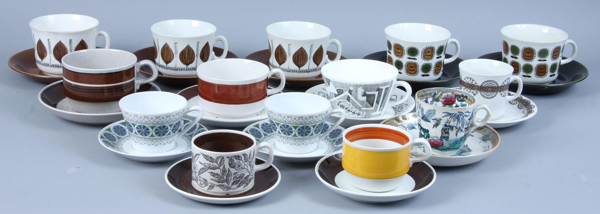 TE- SAMT KAFFEKOPPAR, 14 st, porslin, Carl-Harry Stålhane, Berit Ternell, Jacqueline Lynd m.fl.