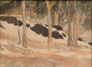 VENNY SOLDAN-BROFELDT, watercolour, signed and dated "Näsilinna", 29.6.1917.