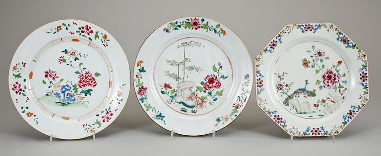 TALLRIKAR, 2+2+2, porslin, Qianlong, kina 1700-tal.