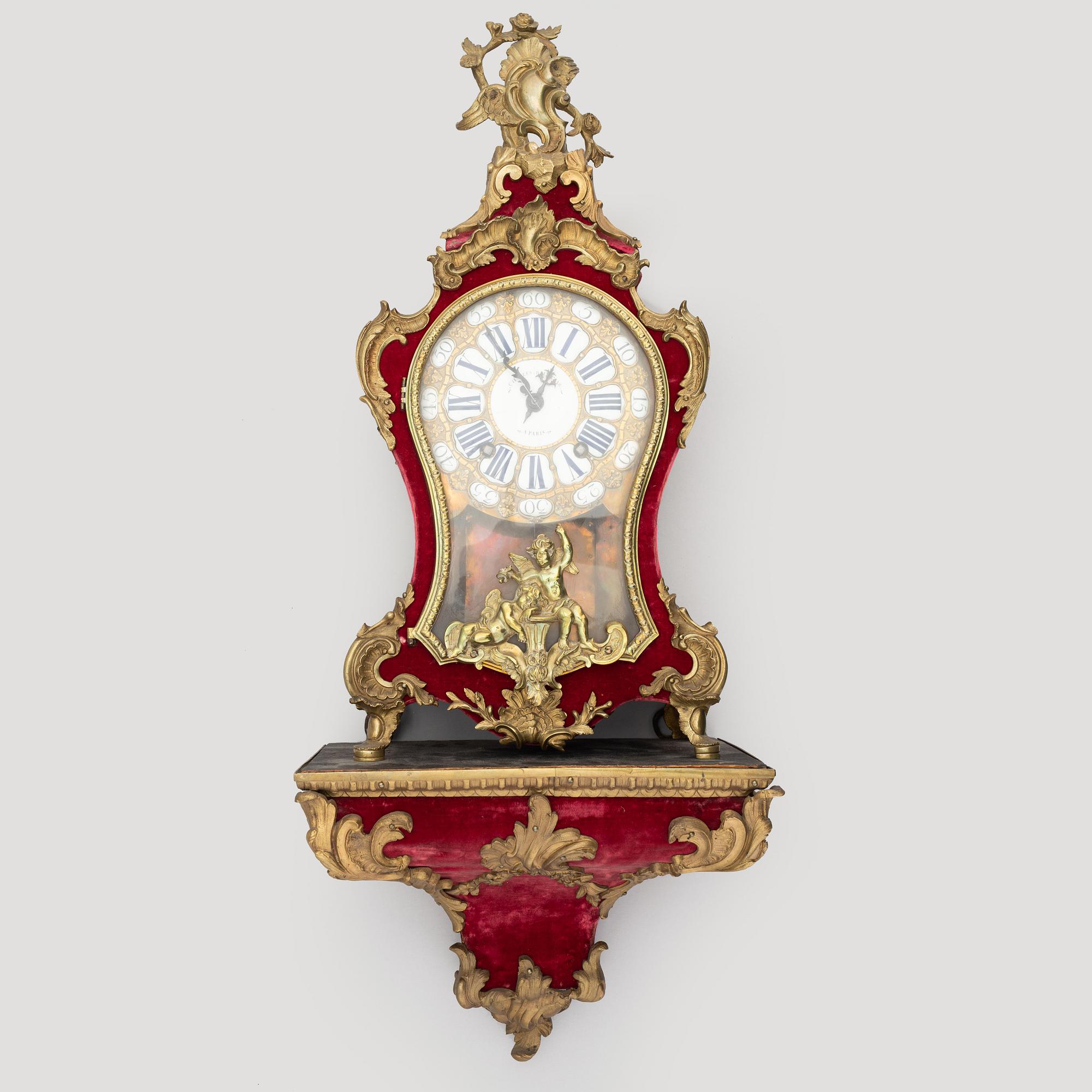 A Louis XV-style bracket clock, probably 19th century, dial and clockwork marked Charles Baltazar, Paris.