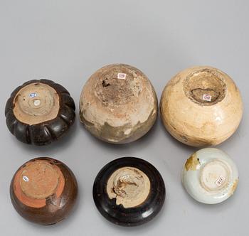 A group of six Southeast asian ceramic jars, 17th-19th century.