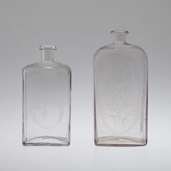 Two 19th century glass bottles.
