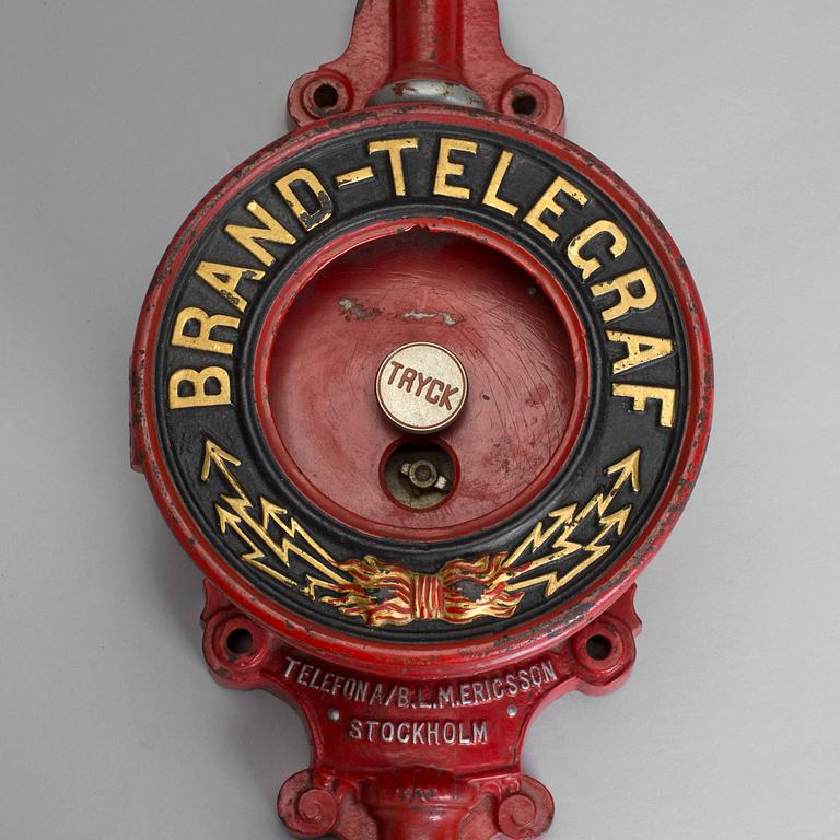 FIRE-Telegraph, cast iron, Telefon AB L. M. Ericsson, Stockholm. 1800/1900-tal.