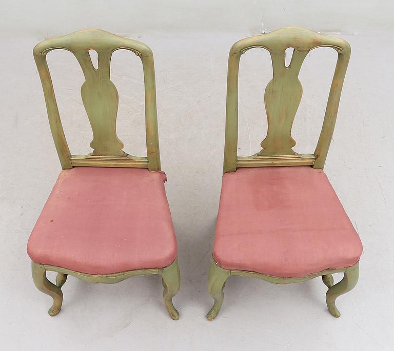 STOLAR, 1 par, Stockholmsarbeten, rokoko, 1700-talets andra hälft.
