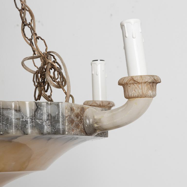An alabaster ceiling lamp, 1920s.