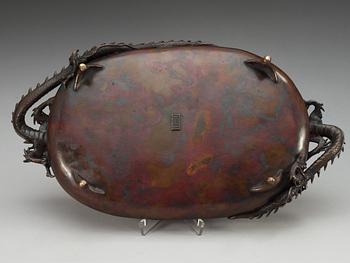 A Japanese bronze censer, Meiji (1868-1912).