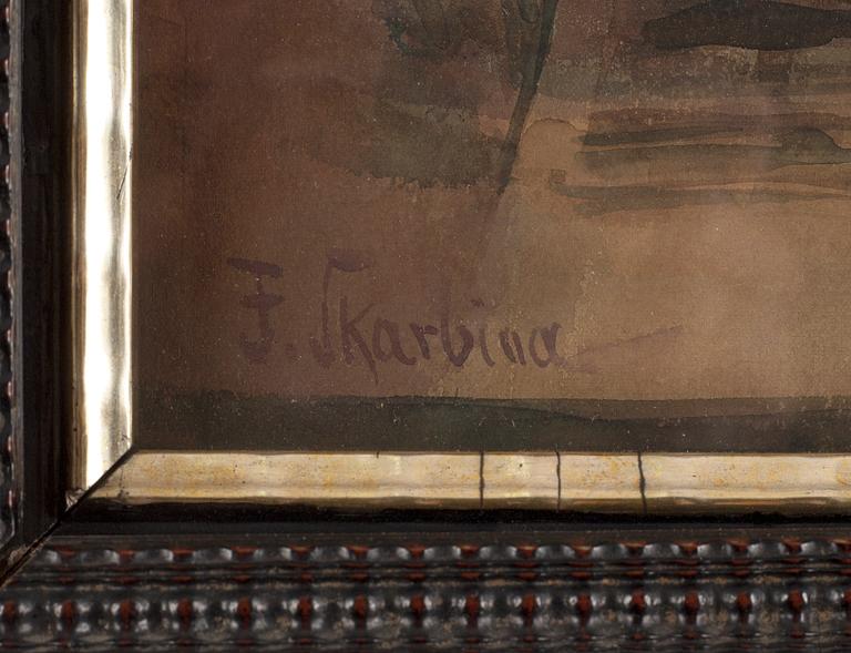 Franz Skarbina, watercolour and gouache, signed F. Skarbina.