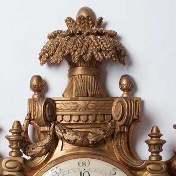 A Gustavian wall clock by Hans Wessman (active in Stockholm 1787-1805).