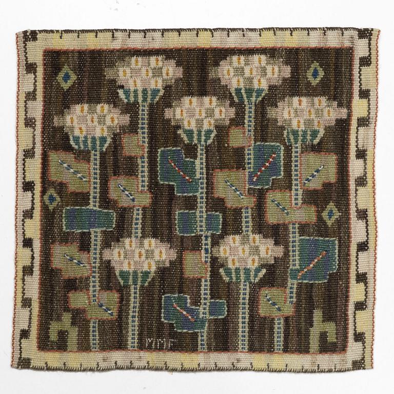 Märta Måås-Fjetterström, a textile,”Taklök”, tapestry weave, ca 39 x 40 cm, signed AB MMF.