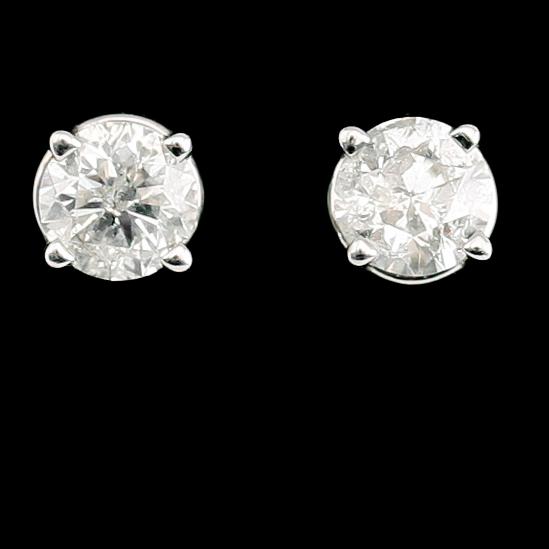 ÖRHÄNGEN, 1 par, 14 k vitguld, briljantslipade diamanter tot 0.75 ct.