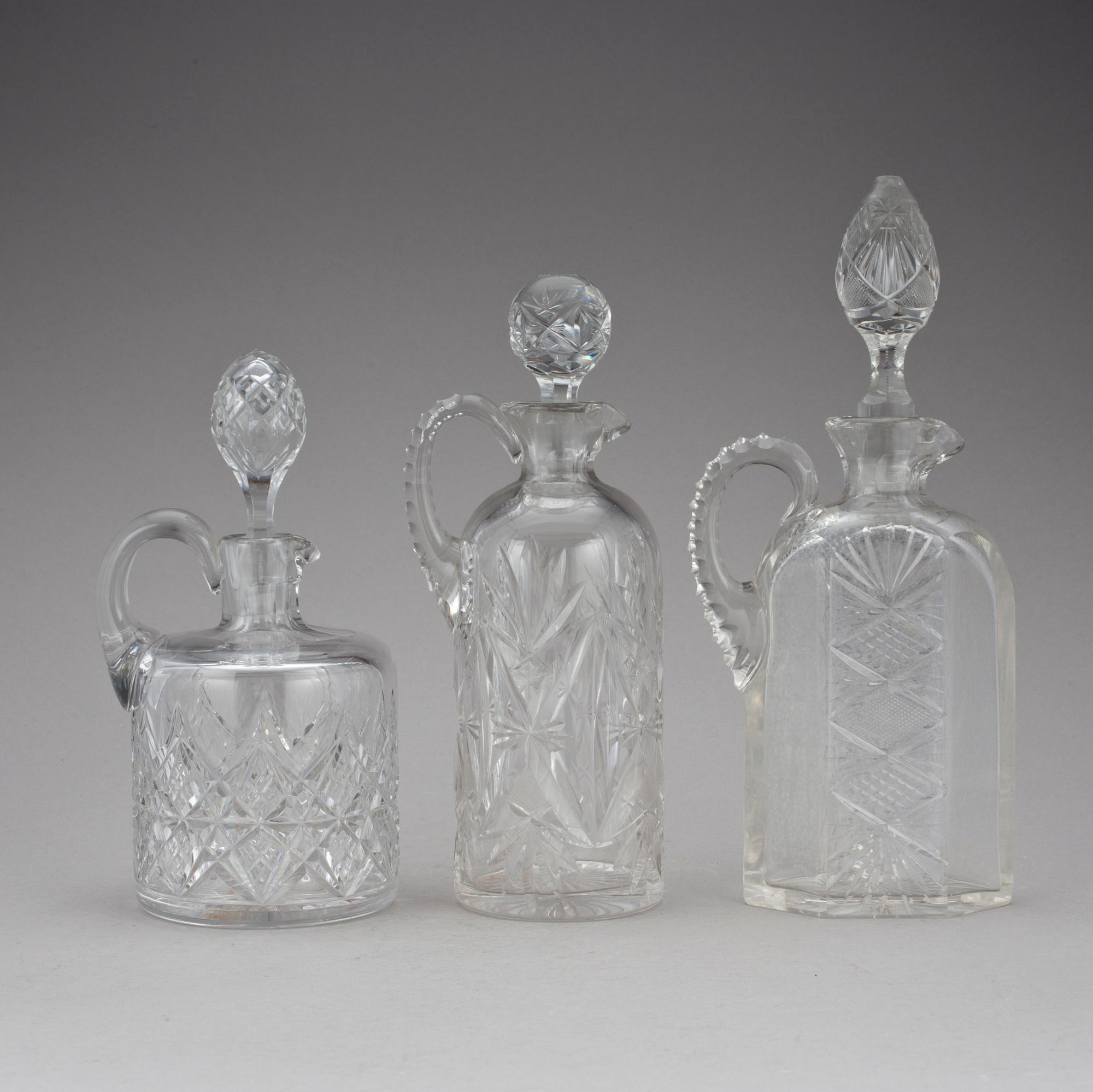 KARAFFER, 6 st, glas, 1900-tal.
