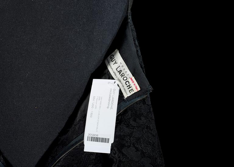 A black lace and silk cocktail dress from Guy Laroche.
