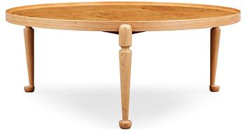 510. A Josef Frank walnut and burrwood sofa table, Svenskt Tenn, model 2139.