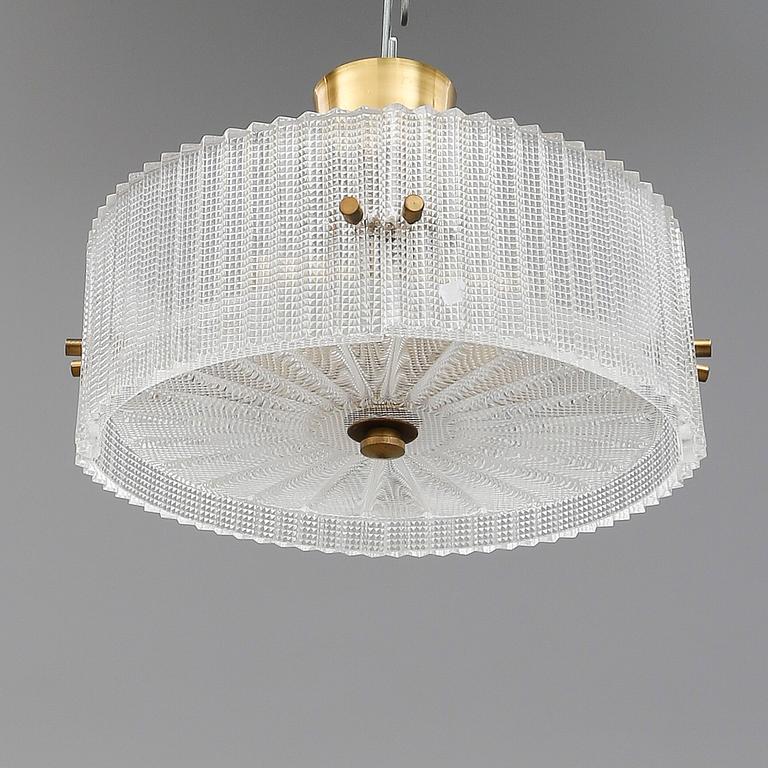TAKLAMPA, glas, Carl Fagerlund, Orrefors. Höjd ca 25 cm.