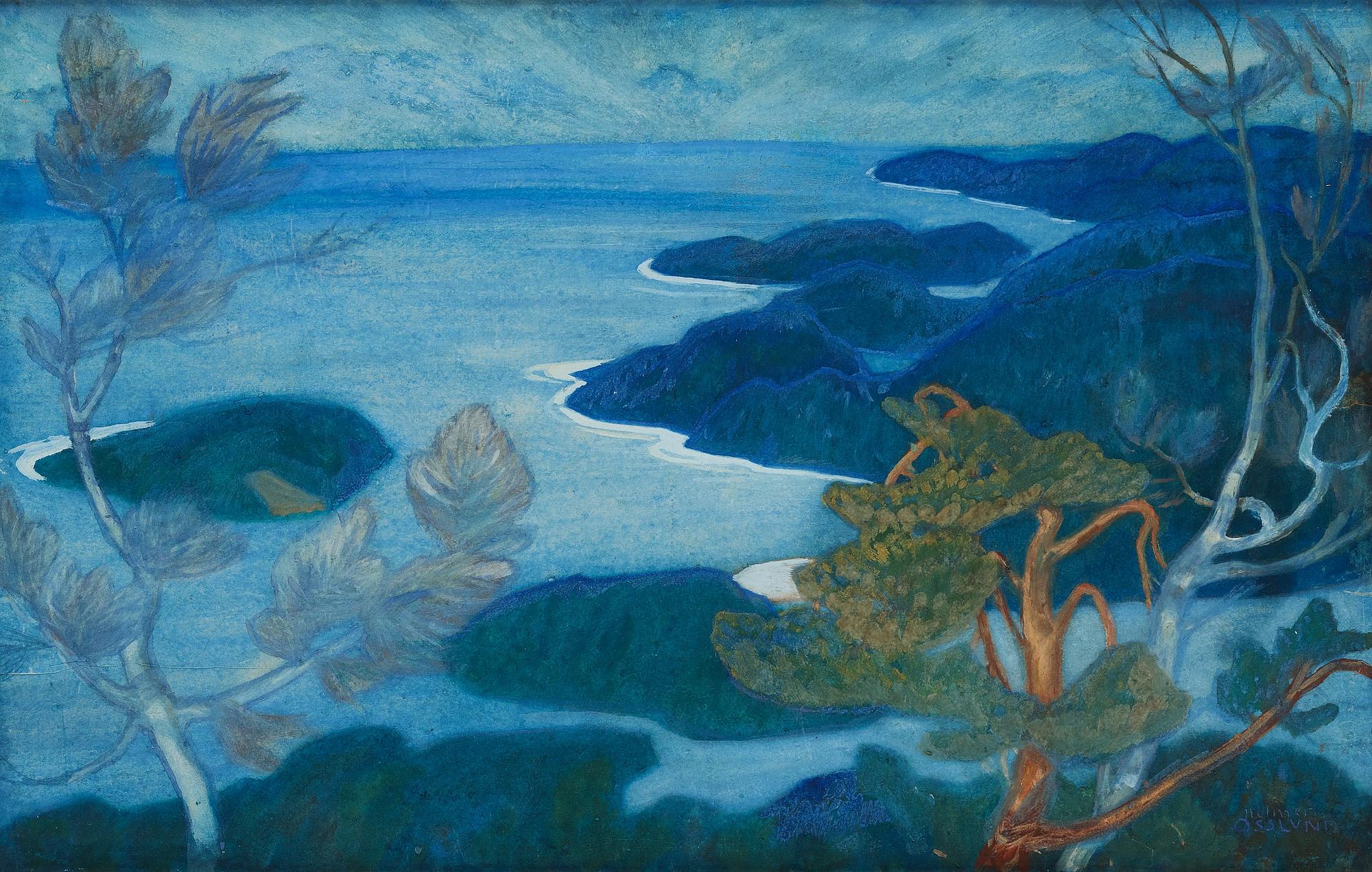 Helmer Osslund, View from Ringkallen, scene from The High Coast in the north of Sweden.