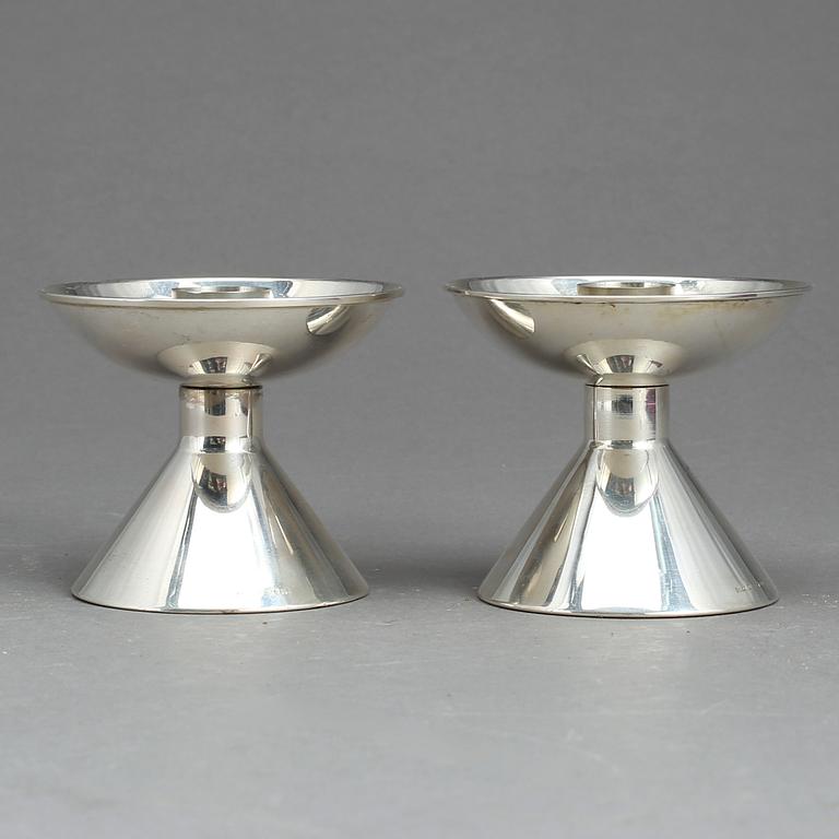 LJUSSTAKAR, ett par, silver, MGAB, Uppsala, 1968.