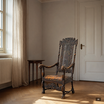 Karmstol, barockstil, sent 1800-tal.