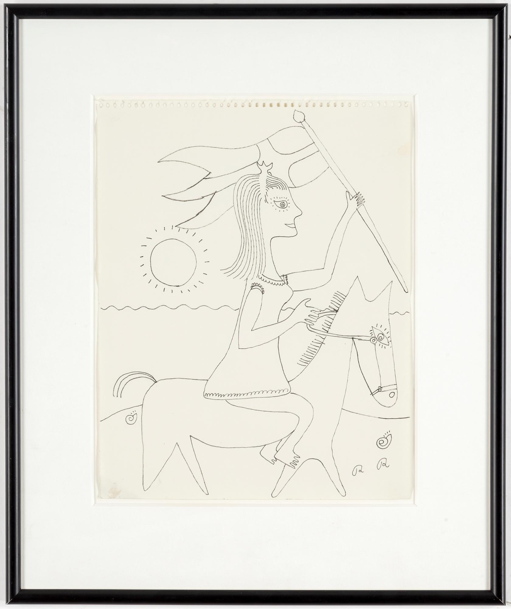 ROGER RISBERG, indian ink on paper, signed RR.