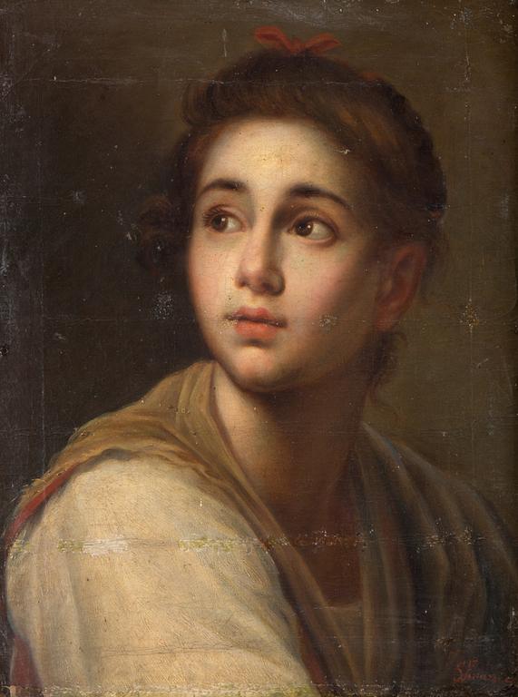 STANISLAO FERRAZZI, copy after, oil on canvas, with inscription S. Ferrazzi Cop.