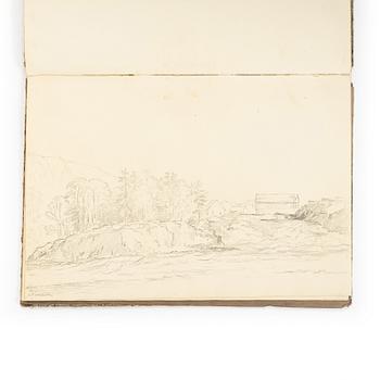 Carl Johan Fahlcrantz, Sketchbook with 28 topographical pencil drawings.
