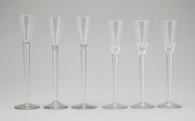 SNAPSGLAS, 3 + 3, glas, 1800-tal.