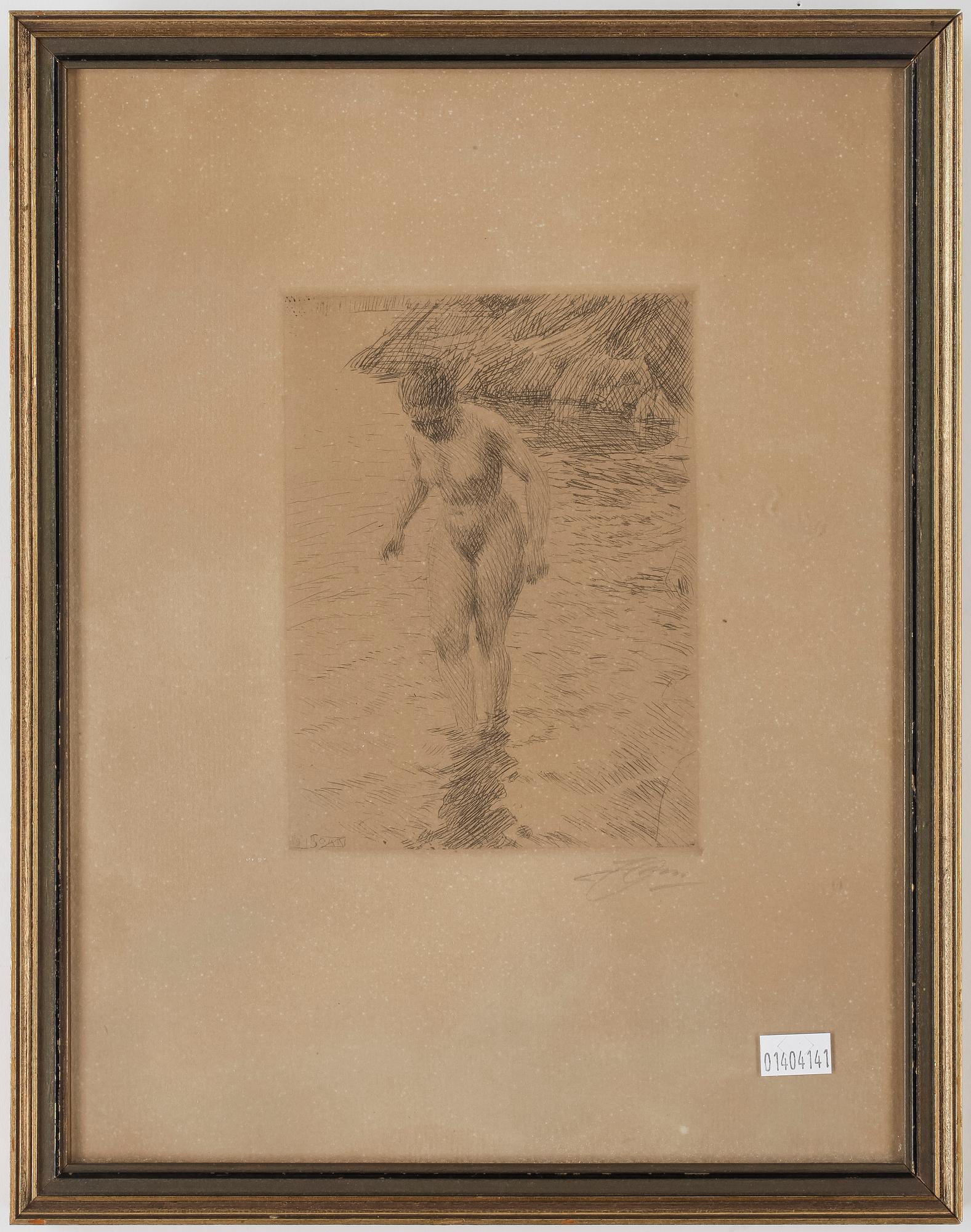 ANDERS ZORN, etsning, signerad med blyerts, signerad och daterad 1915 i plåten.