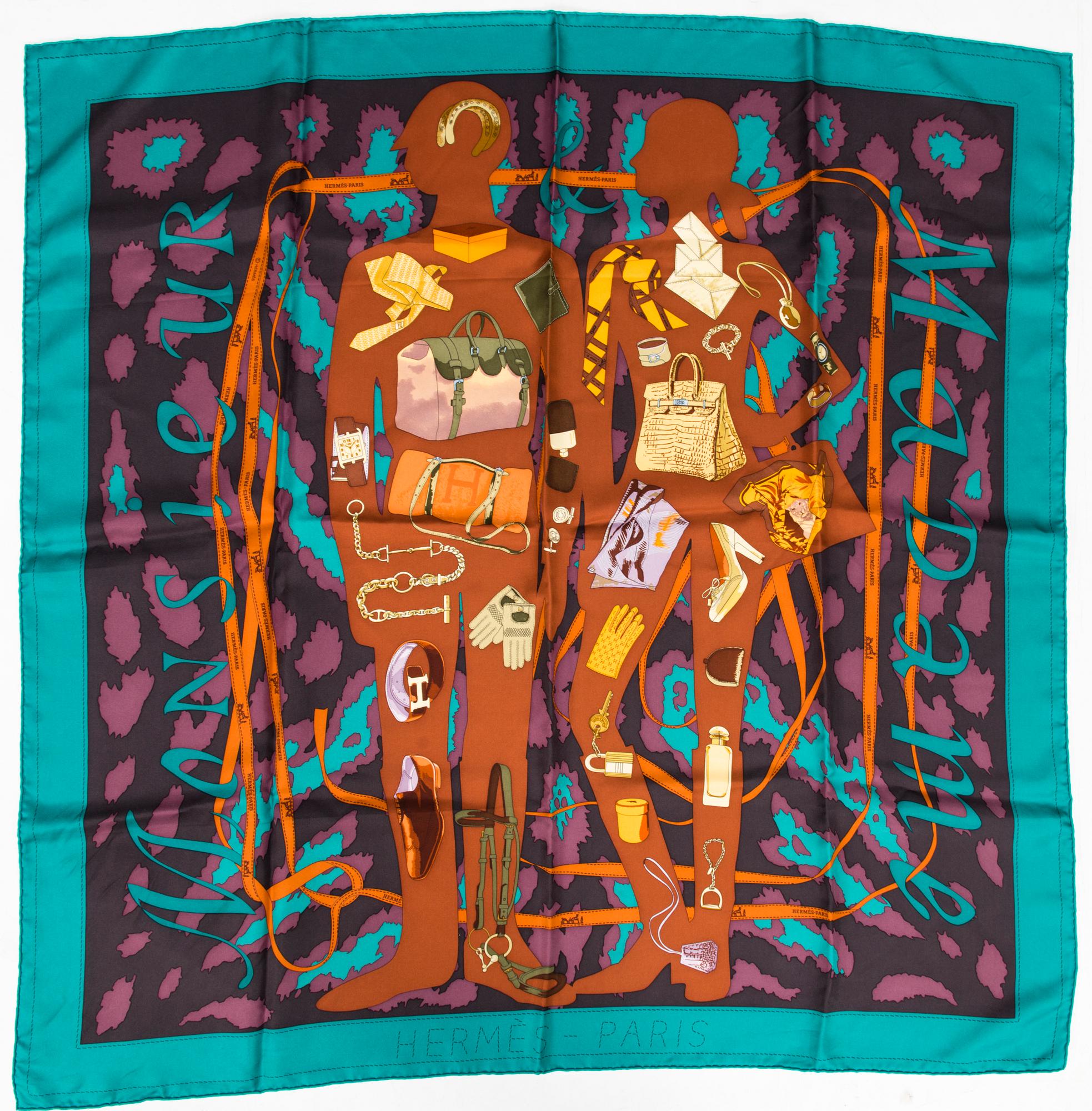 HERMÈS, TVÅ SIDENSCARFAR, "Monsieur et Madame II".