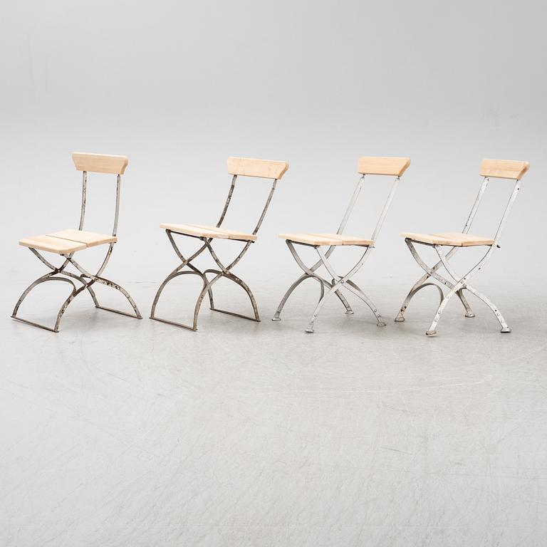 A set of four garden chairs, early 20th Century.