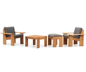 36. Uno & Östen Kristiansson, a pair of armchairs, an ottoman and a table model "Breda", Luxus, Vittsjö 1960s.