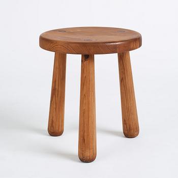 Axel Einar Hjorth, a stained pine 'Utö' stool, Nordiska Kompaniet, Sweden 1930s.