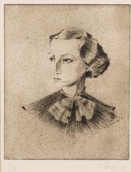 ELSI BORG, etching, signed and dated -34, numbered 9/12.