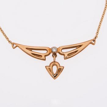 COLLIER och ÖRHÄNGEN, Tony Granholm, Kalevala Koru 2000. 14K guld, briljantslipade diamanter.
