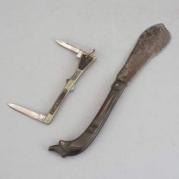 FÄLLKNIVAR, 2 st, 18-1900-tal.