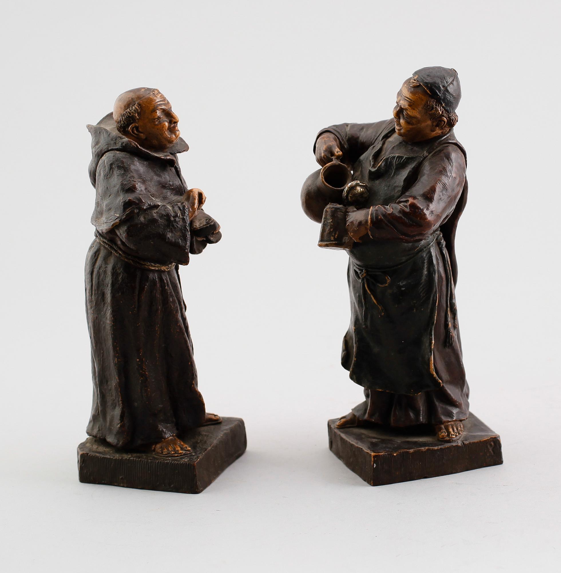 FIGURER, ett par, terrakotta, Goldscheider, Wien, omkring år 1900.