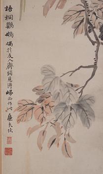 A Chinese scroll painting, Hu Lui (1851-1920).