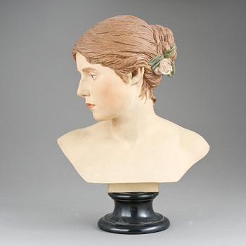 SKULPTUR, terrakotta. P. Ipsen, Köpenhamn, sent 1800-tal.