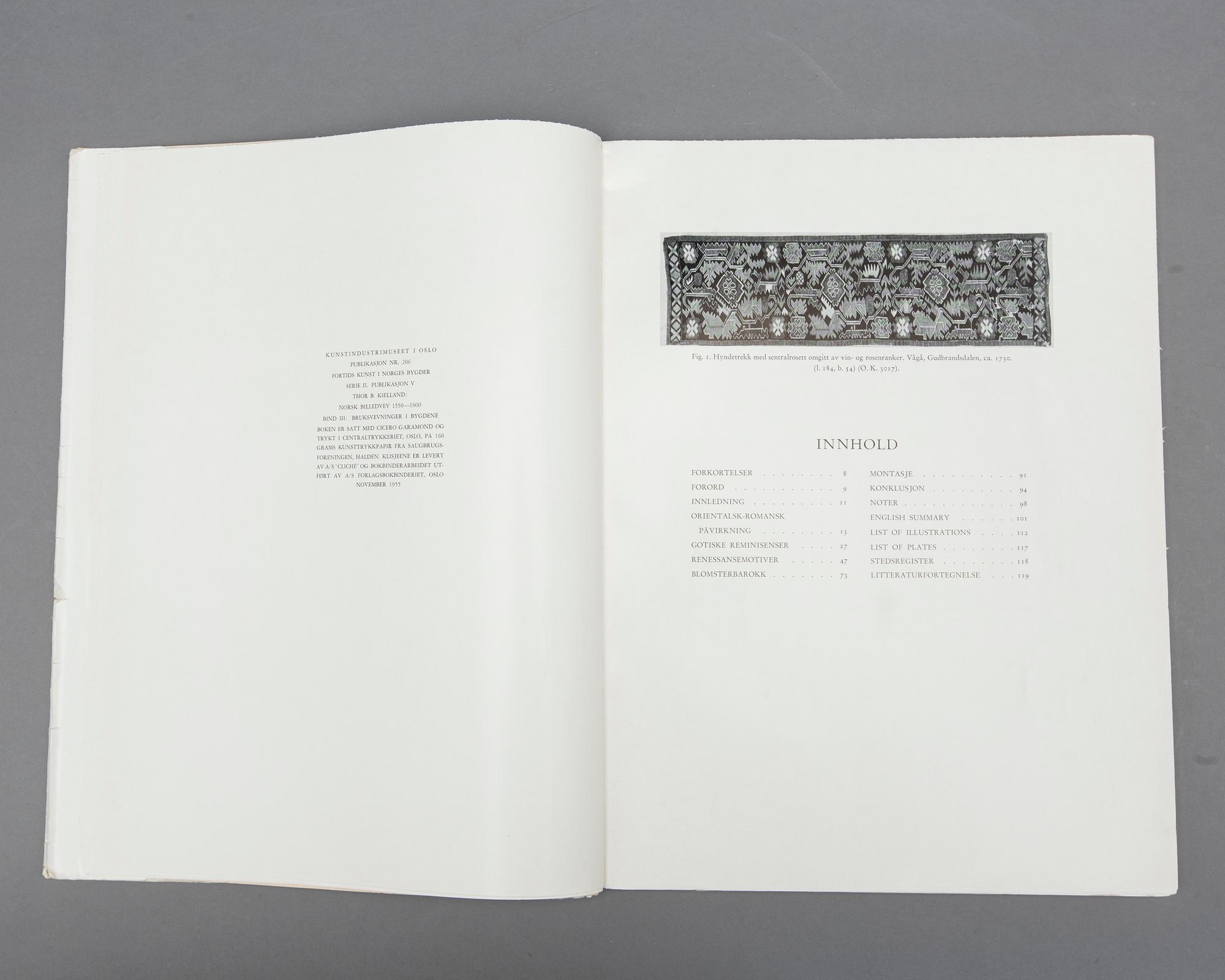 "NORSK BILLEDVEV 1550-1800", 3vol av Thor B. Kielland samt "DOBBELTVEV I NORG" 1 vol av Helen Engelstad. 1953 och 1958.