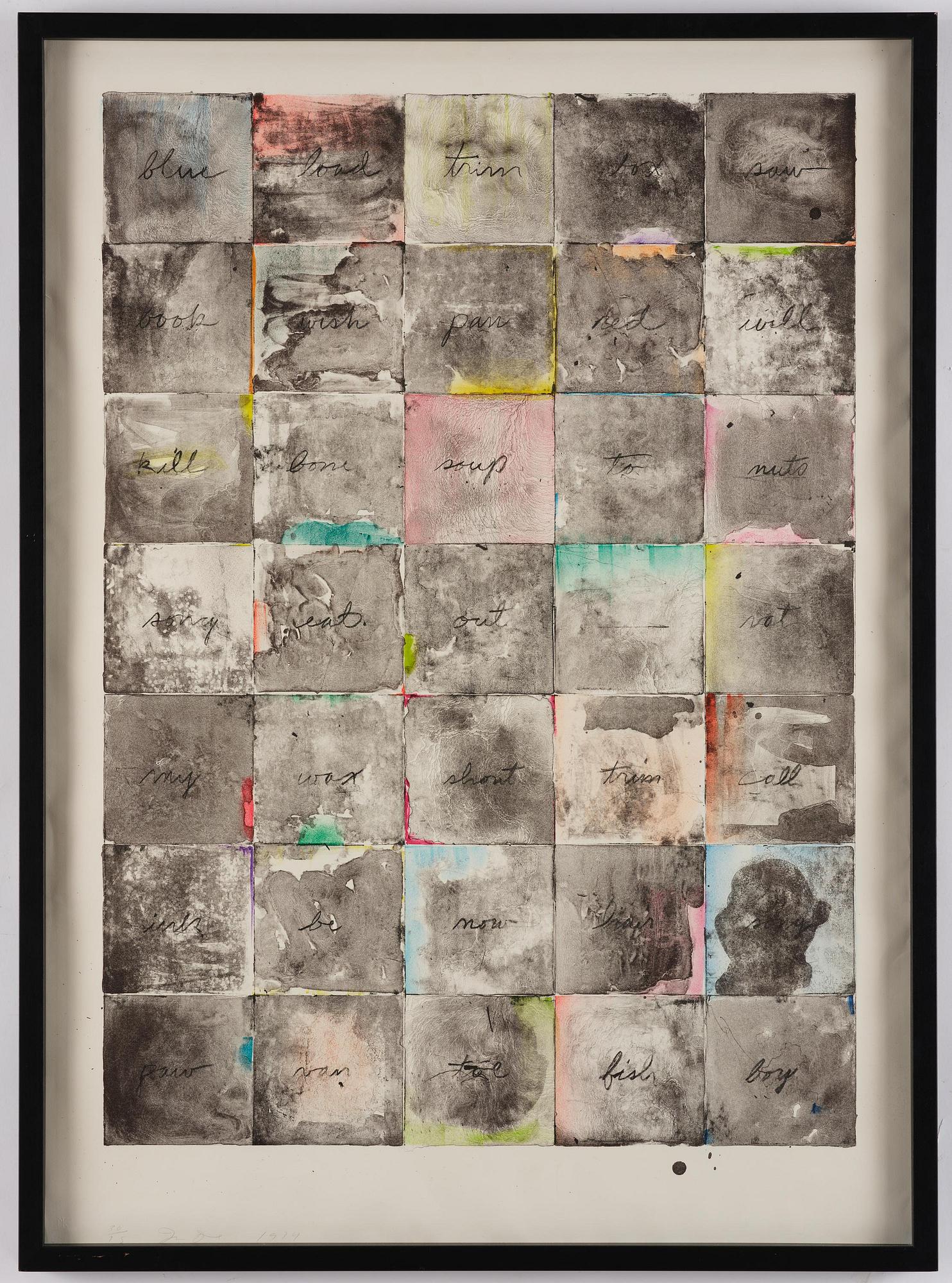 Jim Dine, "Wall chart II" .