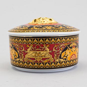 A lidded jar and a dish, Versace "Medusa".