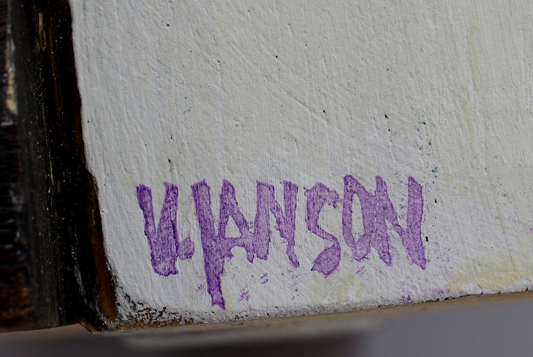 VIDE JANSON, skulptur. Trä. Sign.